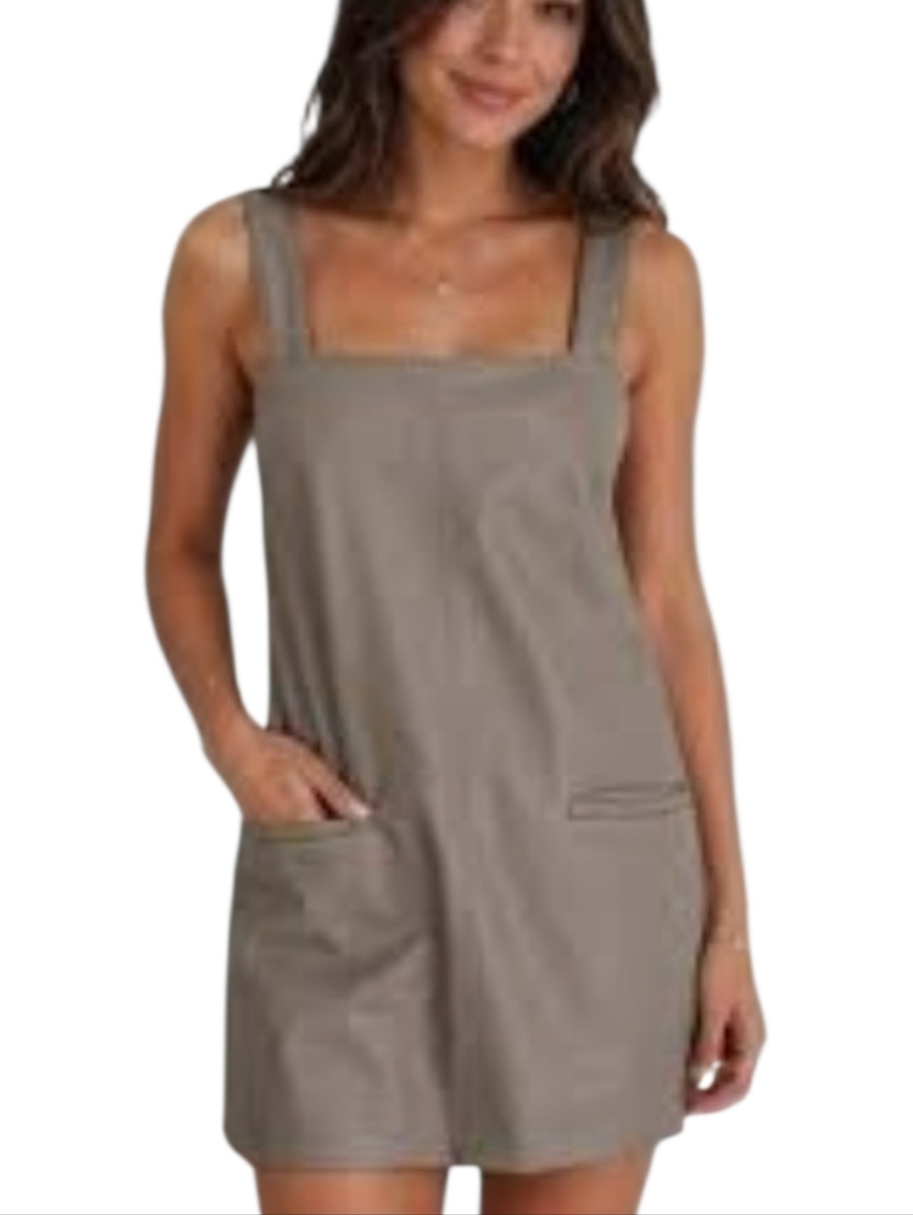 Abercrombie And Fitch Size L WOMANS SAND FAUX LEATHER DRESS NWT